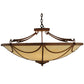 Meyda Lighting Carousel 42" 8-Light Antique Rust Inverted Pendant Light With Beige Sahara Taupe Idalight Shade Glass