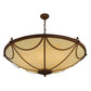 Meyda Lighting Carousel 42" 8-Light Antique Rust Inverted Pendant Light With Beige Sahara Taupe Idalight Shade Glass