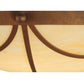 Meyda Lighting Carousel 42" 8-Light Antique Rust Inverted Pendant Light With Beige Sahara Taupe Idalight Shade Glass