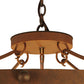 Meyda Lighting Carousel 42" 8-Light Antique Rust Inverted Pendant Light With Beige Sahara Taupe Idalight Shade Glass