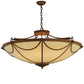 Meyda Lighting Carousel 42" 8-Light Antique Rust Inverted Pendant Light With Beige Sahara Taupe Idalight Shade Glass