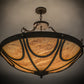 Meyda Lighting Carousel 42" 8-Light Gilded Tobacco Pendant Light With Beige Tawnyrock Idalight Shade Glass