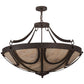 Meyda Lighting Carousel 42" 8-Light Gilded Tobacco Pendant Light With Beige Tawnyrock Idalight Shade Glass