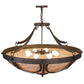 Meyda Lighting Carousel 42" 8-Light Gilded Tobacco Pendant Light With Beige Tawnyrock Idalight Shade Glass