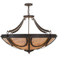 Meyda Lighting Carousel 42" 8-Light Gilded Tobacco Pendant Light With Beige Tawnyrock Idalight Shade Glass