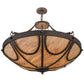 Meyda Lighting Carousel 42" 8-Light Gilded Tobacco Pendant Light With Beige Tawnyrock Idalight Shade Glass