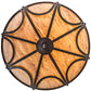 Meyda Lighting Carousel 42" 8-Light Gilded Tobacco Pendant Light With Beige Tawnyrock Idalight Shade Glass