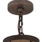 Meyda Lighting Carousel 42" 8-Light Gilded Tobacco Pendant Light With Beige Tawnyrock Idalight Shade Glass