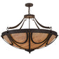 Meyda Lighting Carousel 42" 8-Light Gilded Tobacco Pendant Light With Beige Tawnyrock Idalight Shade Glass