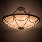 Meyda Lighting Carousel 42" 8-Light Timeless Bronze Inverted Pendant Light With Sahara Taupe Idalight Shade Glass