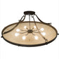 Meyda Lighting Carousel 42" 8-Light Timeless Bronze Inverted Pendant Light With Sahara Taupe Idalight Shade Glass