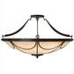 Meyda Lighting Carousel 42" 8-Light Timeless Bronze Inverted Pendant Light With Sahara Taupe Idalight Shade Glass