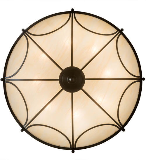 Meyda Lighting Carousel 42" 8-Light Timeless Bronze Inverted Pendant Light With Sahara Taupe Idalight Shade Glass