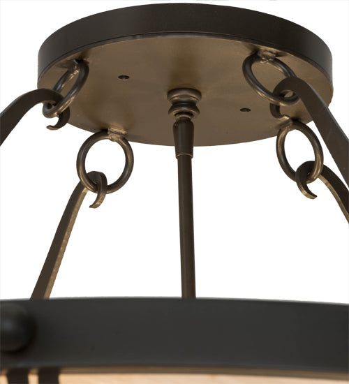 Meyda Lighting Carousel 42" 8-Light Timeless Bronze Inverted Pendant Light With Sahara Taupe Idalight Shade Glass
