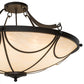 Meyda Lighting Carousel 42" 8-Light Timeless Bronze Inverted Pendant Light With Sahara Taupe Idalight Shade Glass