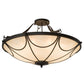 Meyda Lighting Carousel 42" 8-Light Timeless Bronze Inverted Pendant Light With Sahara Taupe Idalight Shade Glass