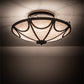 Meyda Lighting Carousel 42" 8-Light Wrought Iron Semi-flush Mount Light With Whitestone Idalight Shade
