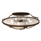 Meyda Lighting Carousel 42" 8-Light Wrought Iron Semi-flush Mount Light With Whitestone Idalight Shade