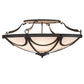 Meyda Lighting Carousel 42" 8-Light Wrought Iron Semi-flush Mount Light With Whitestone Idalight Shade