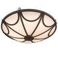 Meyda Lighting Carousel 42" 8-Light Wrought Iron Semi-flush Mount Light With Whitestone Idalight Shade