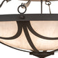 Meyda Lighting Carousel 42" 8-Light Wrought Iron Semi-flush Mount Light With Whitestone Idalight Shade