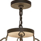 Meyda Lighting Carousel 43" 8-Light Oil Rubbed Bronze Inverted Pendant Light With Beige Fleshtone Idalight Shade Glass