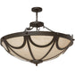 Meyda Lighting Carousel 43" 8-Light Oil Rubbed Bronze Inverted Pendant Light With Beige Fleshtone Idalight Shade Glass