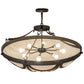 Meyda Lighting Carousel 43" 8-Light Oil Rubbed Bronze Inverted Pendant Light With Beige Fleshtone Idalight Shade Glass