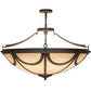 Meyda Lighting Carousel 43" 8-Light Oil Rubbed Bronze Inverted Pendant Light With Beige Fleshtone Idalight Shade Glass