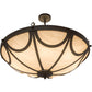 Meyda Lighting Carousel 43" 8-Light Oil Rubbed Bronze Inverted Pendant Light With Beige Fleshtone Idalight Shade Glass