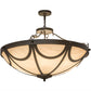 Meyda Lighting Carousel 43" 8-Light Oil Rubbed Bronze Inverted Pendant Light With Beige Fleshtone Idalight Shade Glass