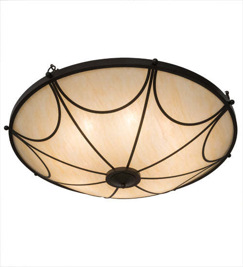Meyda Lighting Carousel 48" 8-Light Timeless Bronze Ceiling Semi-flush Mount Light With Sahara Taupe Idalight Shade Glass