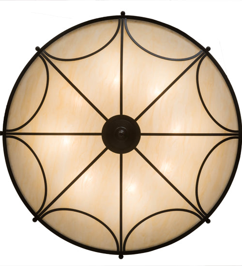 Meyda Lighting Carousel 48" 8-Light Timeless Bronze Ceiling Semi-flush Mount Light With Sahara Taupe Idalight Shade Glass