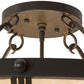 Meyda Lighting Carousel 48" 8-Light Timeless Bronze Ceiling Semi-flush Mount Light With Sahara Taupe Idalight Shade Glass