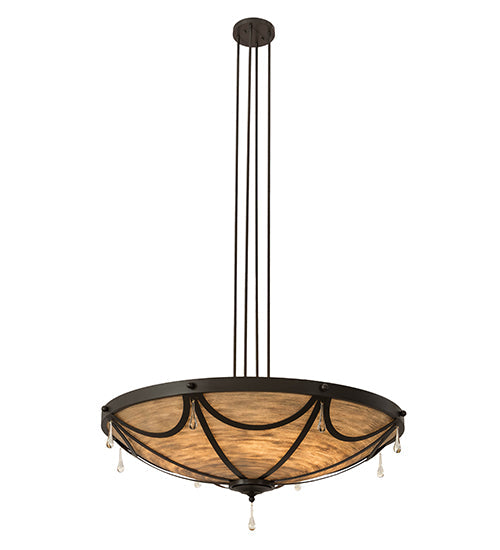 Meyda Lighting Carousel 50" 8-Light Timeless Bronze Inverted Pendant Light With Brown Sable Idalight Shade Glass