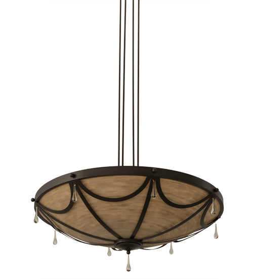 Meyda Lighting Carousel 50" 8-Light Timeless Bronze Inverted Pendant Light With Brown Sable Idalight Shade Glass