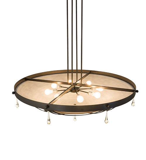 Meyda Lighting Carousel 50" 8-Light Timeless Bronze Inverted Pendant Light With Brown Sable Idalight Shade Glass