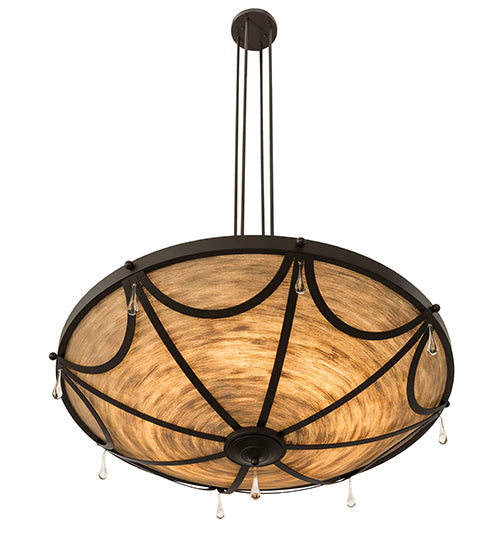 Meyda Lighting Carousel 50" 8-Light Timeless Bronze Inverted Pendant Light With Brown Sable Idalight Shade Glass
