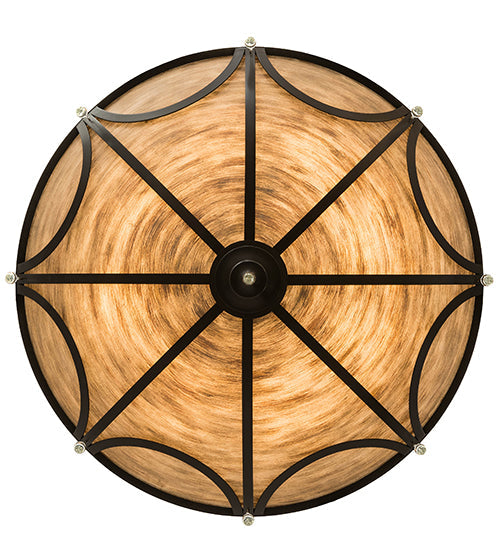 Meyda Lighting Carousel 50" 8-Light Timeless Bronze Inverted Pendant Light With Brown Sable Idalight Shade Glass