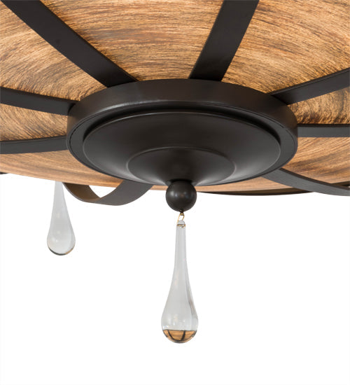 Meyda Lighting Carousel 50" 8-Light Timeless Bronze Inverted Pendant Light With Brown Sable Idalight Shade Glass