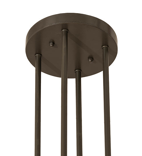 Meyda Lighting Carousel 50" 8-Light Timeless Bronze Inverted Pendant Light With Brown Sable Idalight Shade Glass