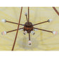 Meyda Lighting Carousel 60" 12-Light Rusty Nail Pendant Light With Botticino Idalight Shade Glass