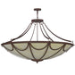 Meyda Lighting Carousel 60" 12-Light Rusty Nail Pendant Light With Botticino Idalight Shade Glass