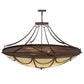 Meyda Lighting Carousel 60" 12-Light Rusty Nail Pendant Light With Botticino Idalight Shade Glass