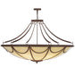 Meyda Lighting Carousel 60" 12-Light Rusty Nail Pendant Light With Botticino Idalight Shade Glass