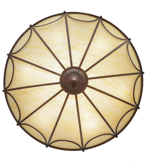 Meyda Lighting Carousel 60" 12-Light Rusty Nail Pendant Light With Botticino Idalight Shade Glass