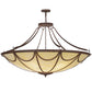 Meyda Lighting Carousel 60" 12-Light Rusty Nail Pendant Light With Botticino Idalight Shade Glass