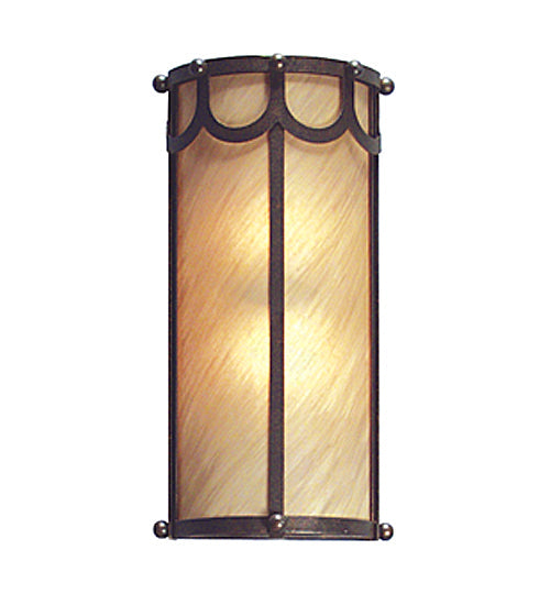 Meyda Lighting Carousel 8" 2-Light Gilded Tobacco Wall Sconce With Sable Idalight Shade