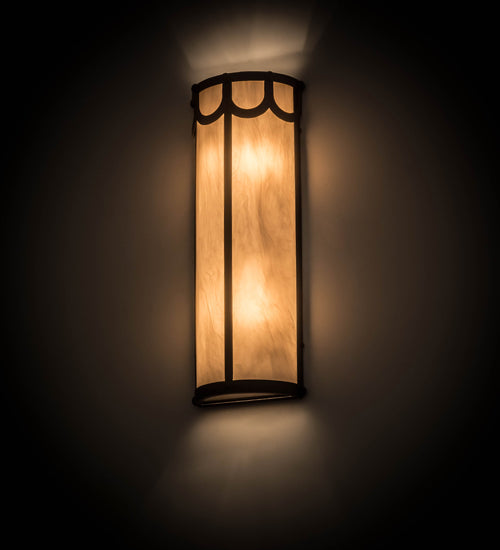 Meyda Lighting Carousel 8" 4-Light Oil Rubbed Bronze Wall Sconce With Fleshtone Idalight Shade Glass