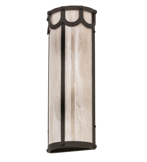 Meyda Lighting Carousel 8" 4-Light Oil Rubbed Bronze Wall Sconce With Fleshtone Idalight Shade Glass